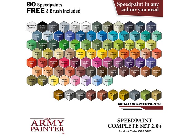 Army Painter Speedpaint Complete Set 2.0 90 malinger + 3 Pensler